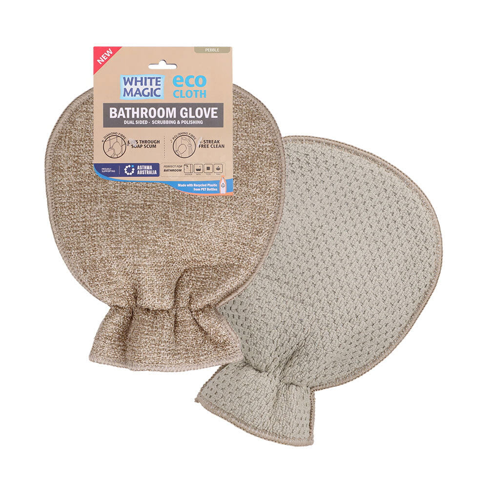 Eco Cloth Bathroom Glove Surface Cleaner Dual Sided Dirt/Grime Scrubber Pebble — image 2