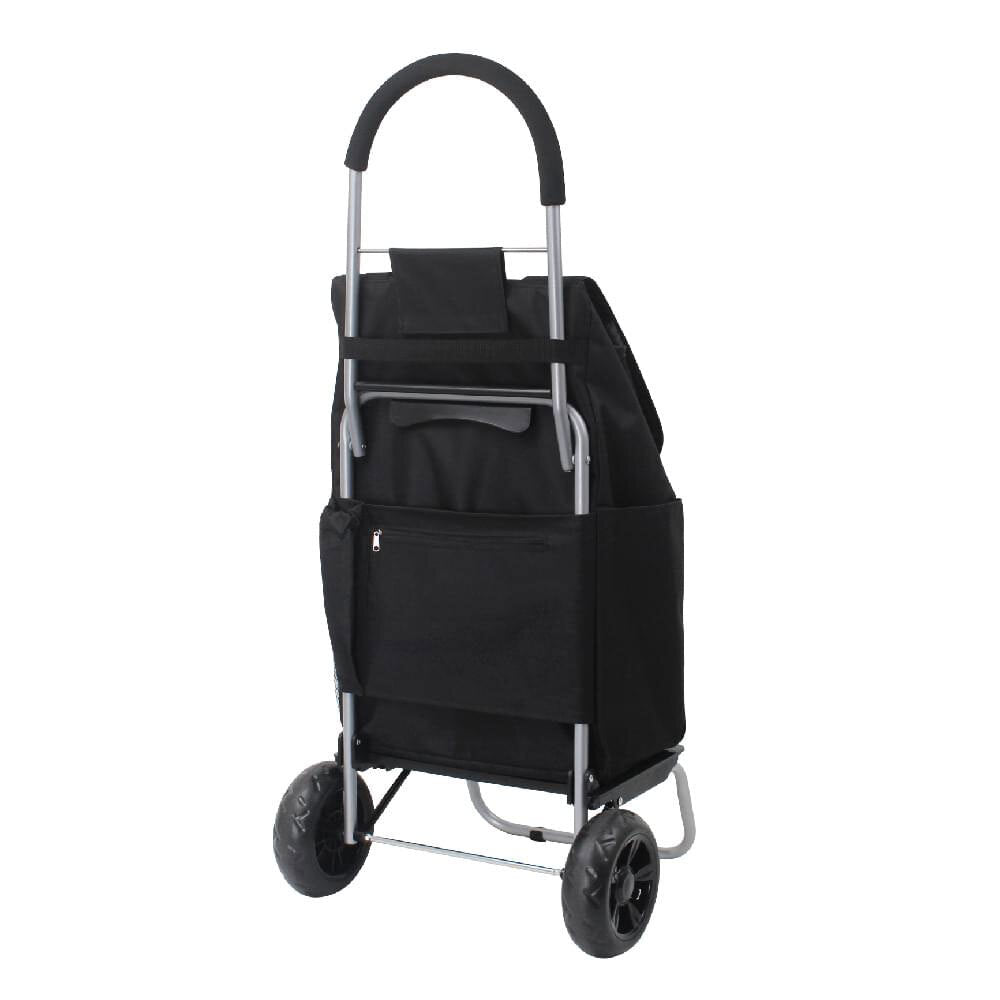 Handy Trolley Foldable 99cm/40L Shopping Grocery Bag Cart w/ Seat/Wheels Black — image 2