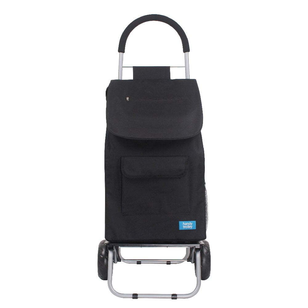 Handy Trolley Foldable 99cm/40L Shopping Grocery Bag Cart w/ Seat/Wheels Black
