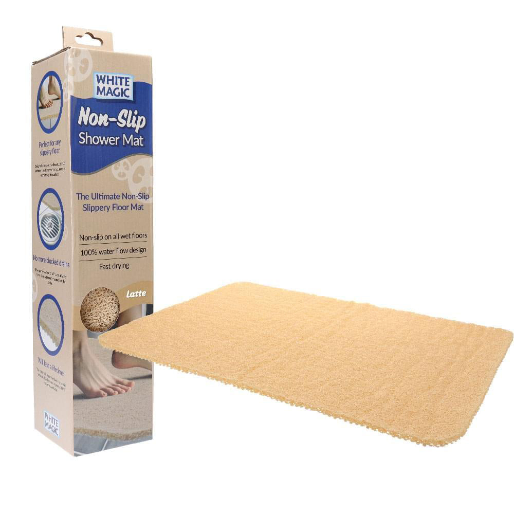 White Magic Home/Bathroom Non-Slip Floor Shower Quick Drying Mat/Rug Latte (2 Pack) — image 2