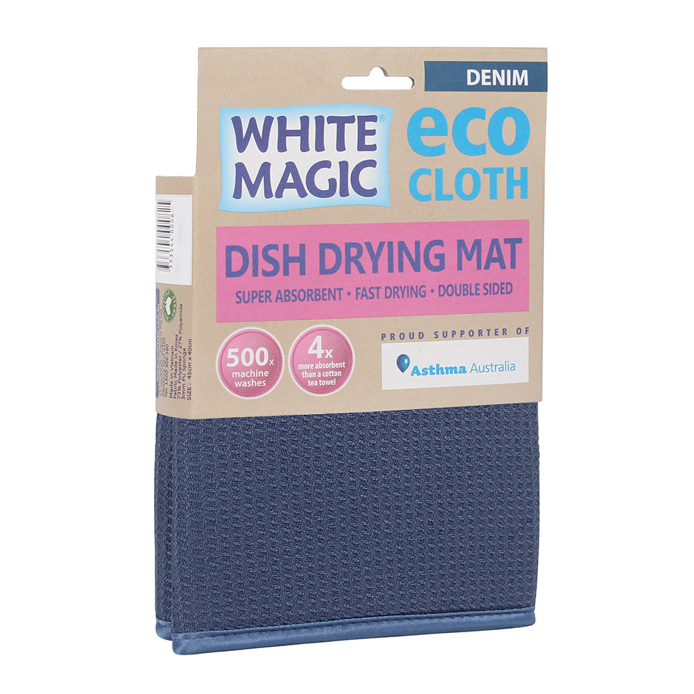 White Magic Eco Cloth Dish/Pot/Glassware Sink Drying Mat/Towel 45 x 40cm Denim — image 3