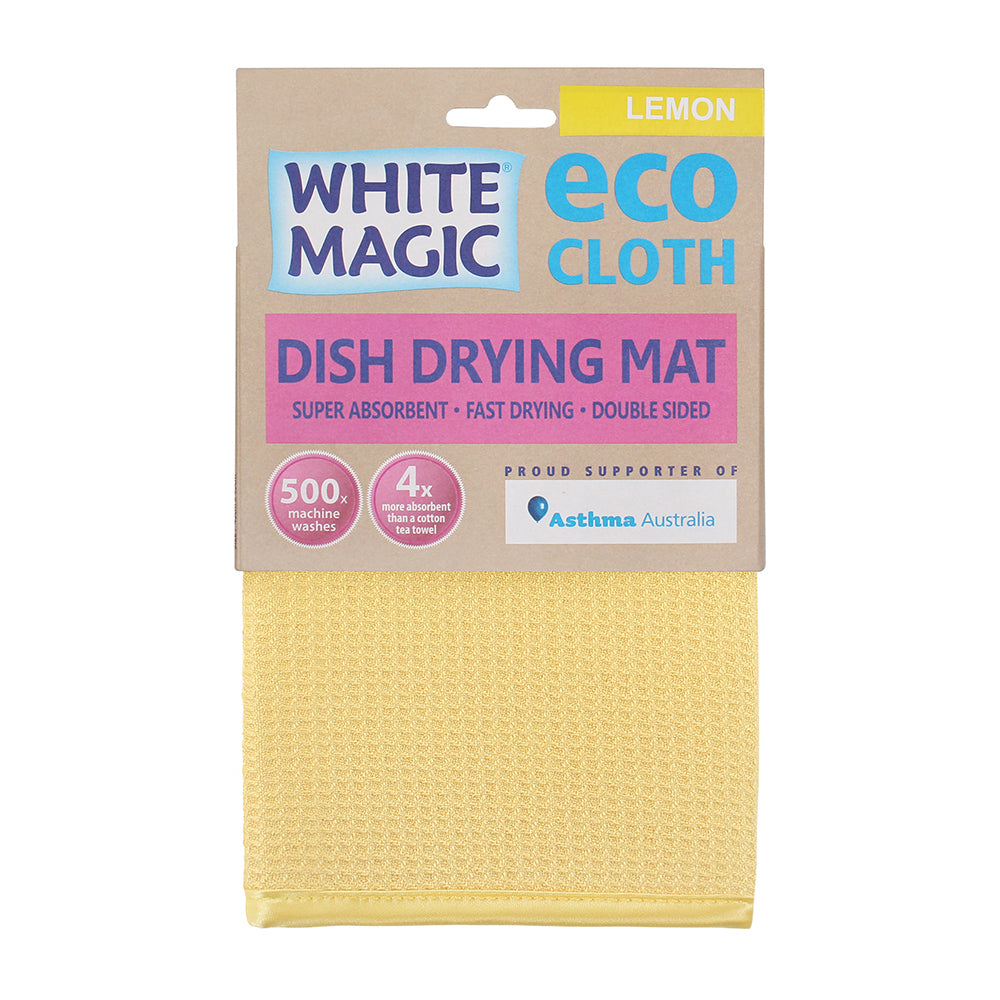 White Magic Dish/Bowl Drying Mat Kitchen Absorbent Pad Double Sided Cloth Lemon — image 5