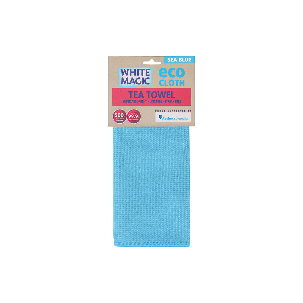 White Magic Reusable 70x50cm Tea Towel Absorbent Cleaning/Drying Cloth Sea Blue — image 3