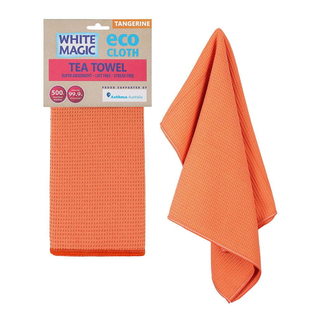 White Magic Reusable 70x50cm Tea Towel Absorbent Cleaning/Drying Cloth Tangerine