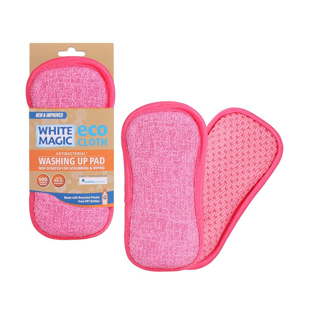 Magic Double-Sided Dish Washing Up Pad Cleaning Sponge Scrubbing Pad — White Rose