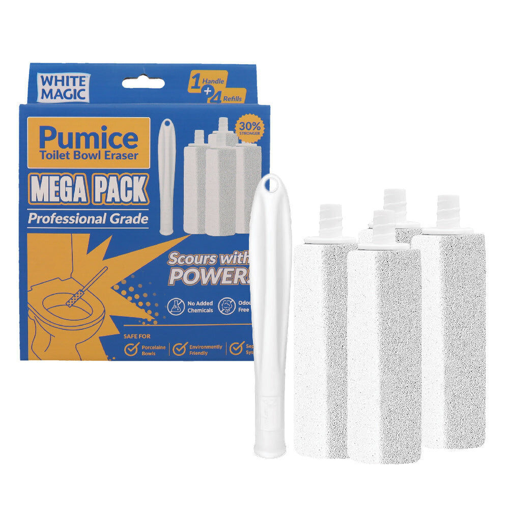 White Magic Pumice Stone Toilet Bowl Eraser Replaceable 22cm (4 Pieces) — image 2