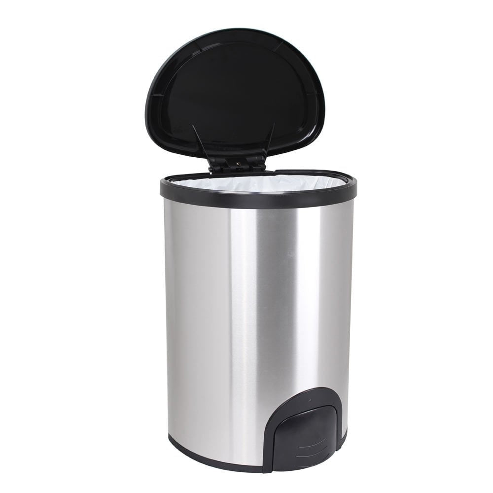 White Magic 20L Smart Bin Toe Tap Rubbish Can Foot Pedal Trash Container Silver — image 3