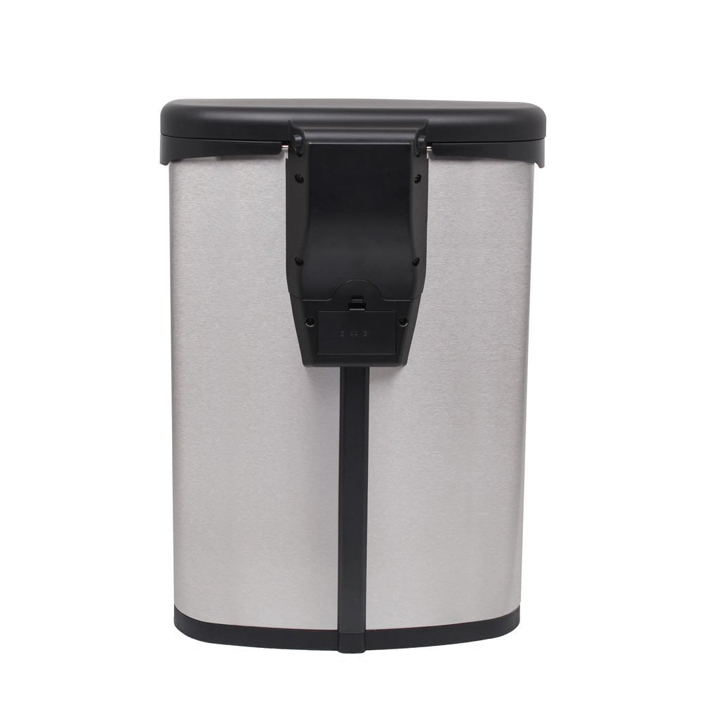 White Magic 20L Smart Bin Toe Tap Rubbish Can Foot Pedal Trash Container Silver — image 4