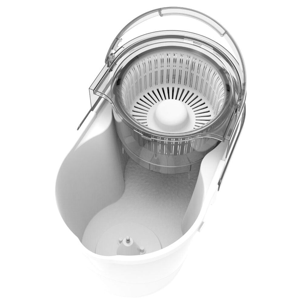White Magic Hand Press Turbo Microfibre Spin Mop w/ Bucket Floor Surface Cleaner — image 3