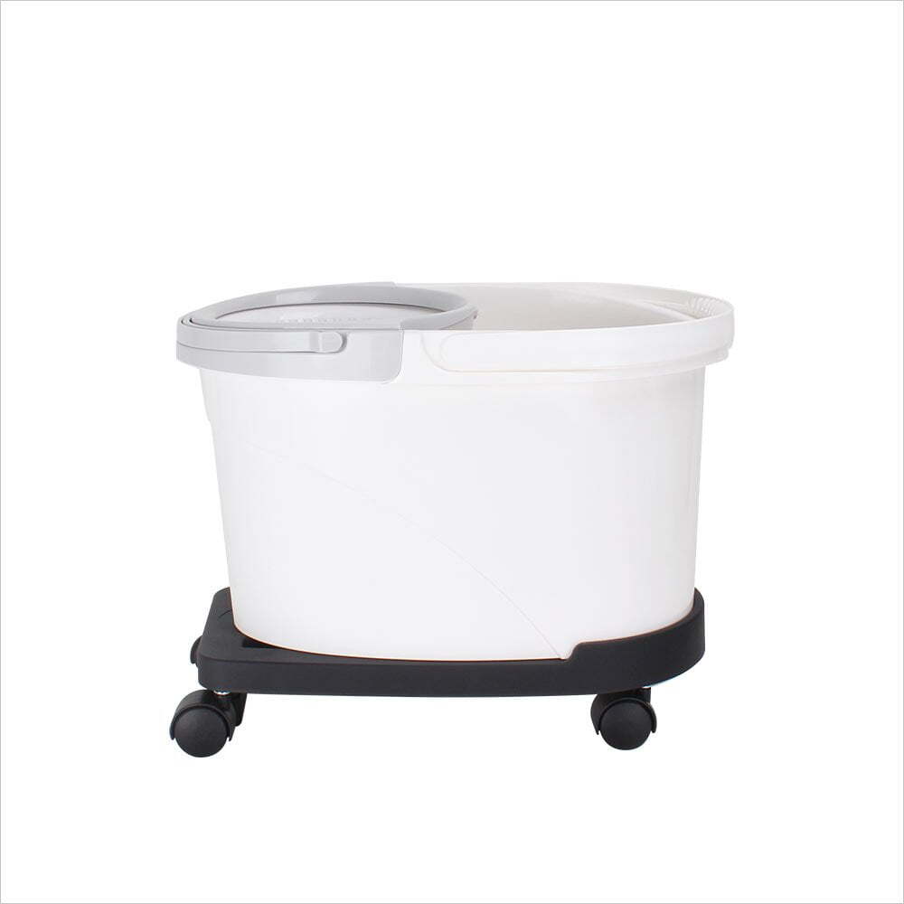 White Magic Portable Trolley Rolling Wheels For Cleaning Spin Mop Bucket Black — image 3