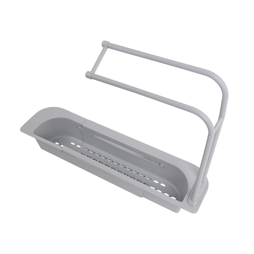 White Magic 50cm Adjustable Kitchen Sink Organiser Storage Towel Rack/Basket