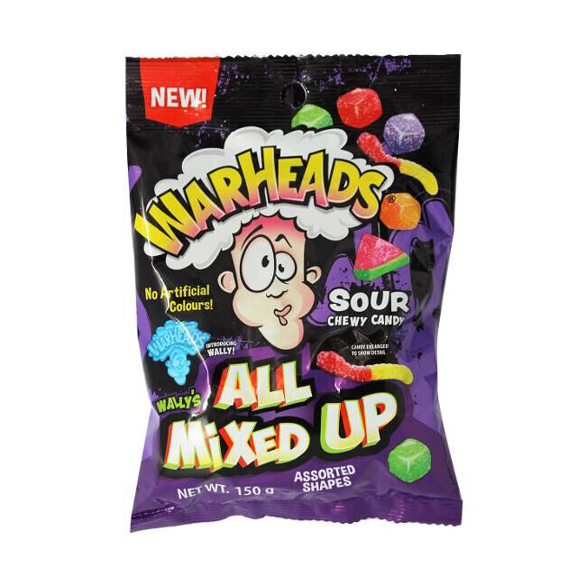Warheads All Mixed Up Sour Chewy Candy Lollies 150g Confectionery