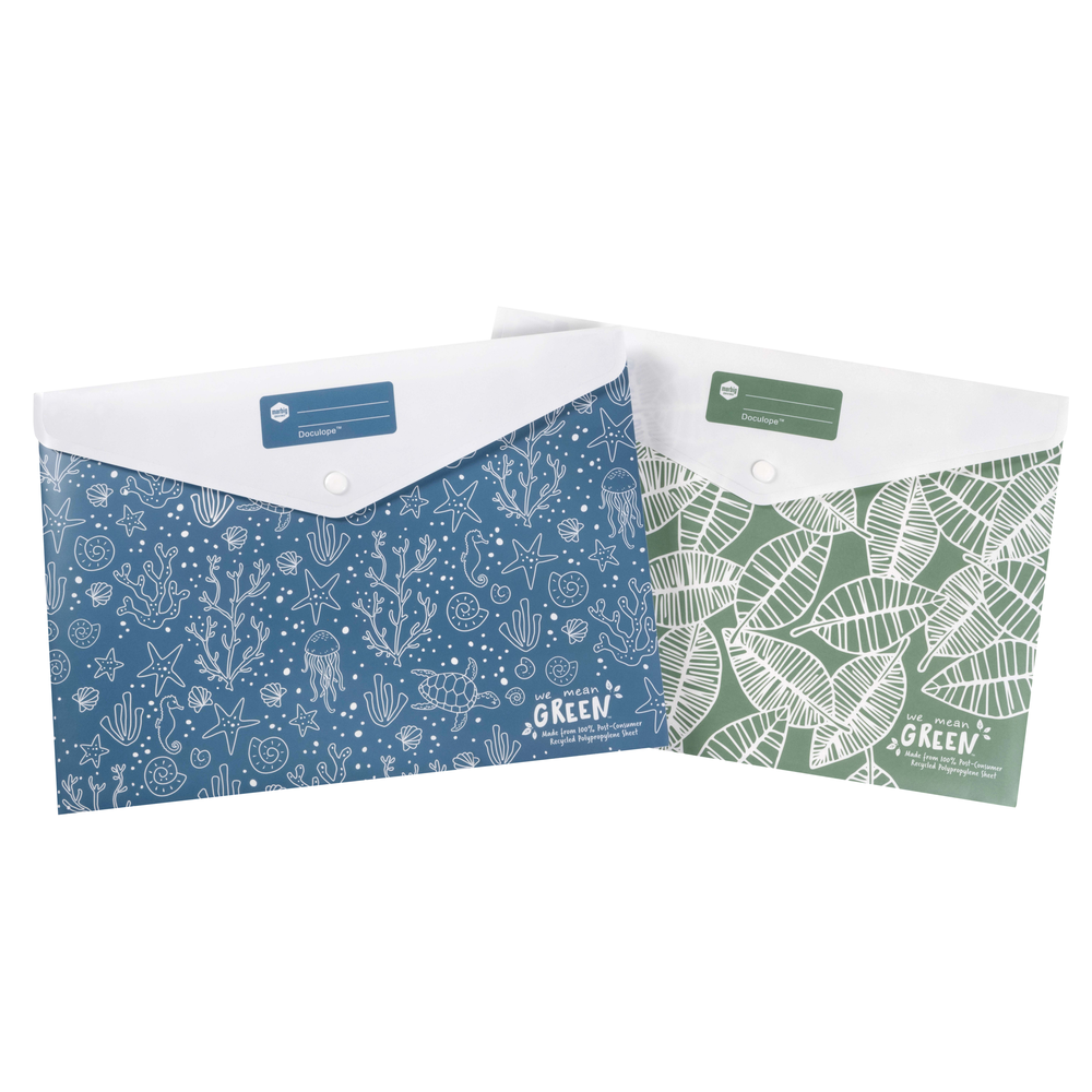 Marbig We Mean Green Enviro Durable A4 Document Filing Wallet Assorted (10 Pack) — image 2