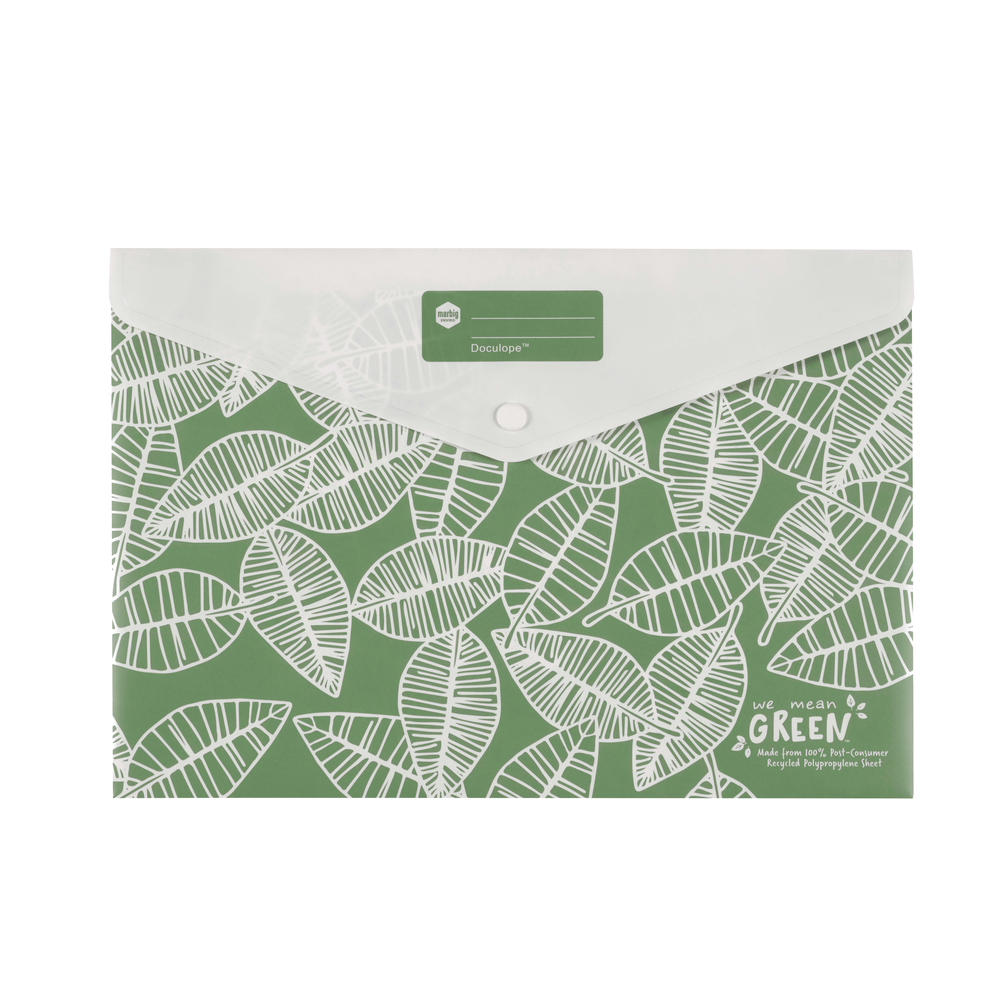 Marbig We Mean Green Enviro Durable A4 Document Filing Wallet Assorted (10 Pack) — image 5