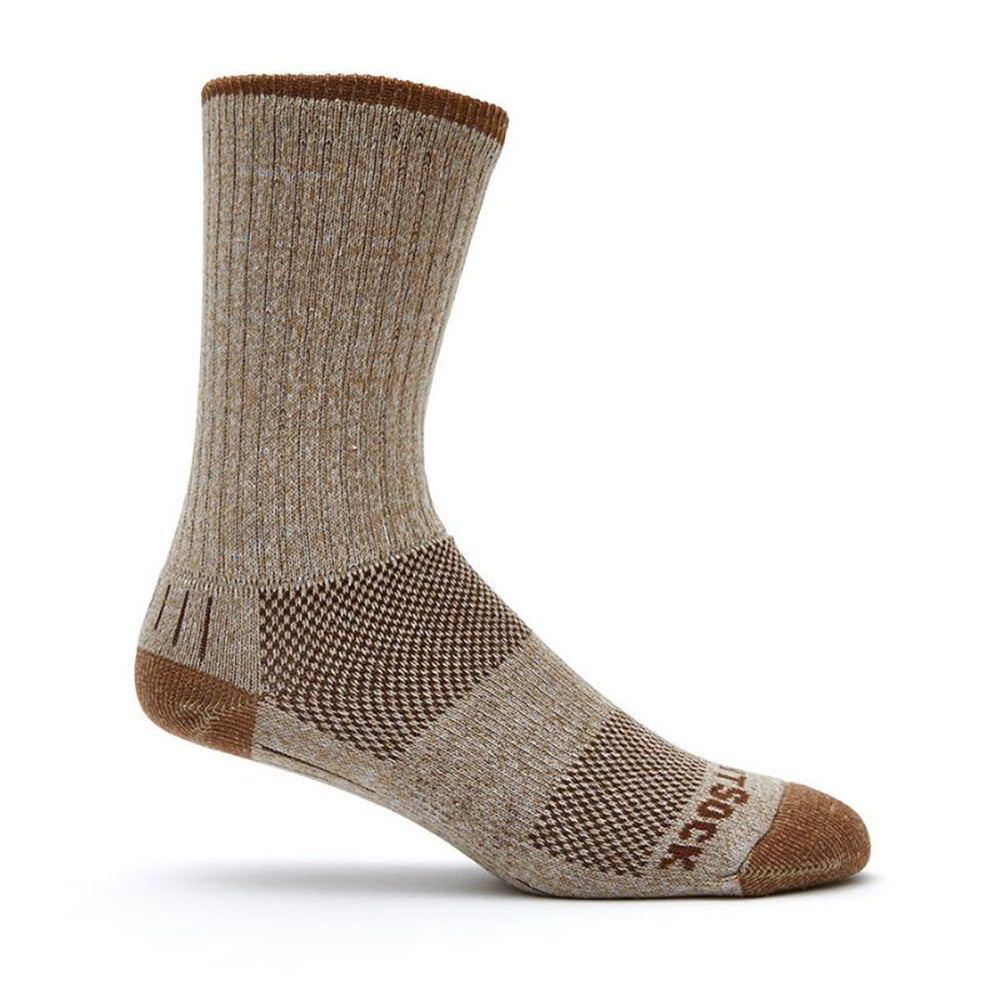 Wrightsock Adventure Crew Khaki Marl Unisex Socks M AU 4-7.5 Mens/6.5-9 Womens