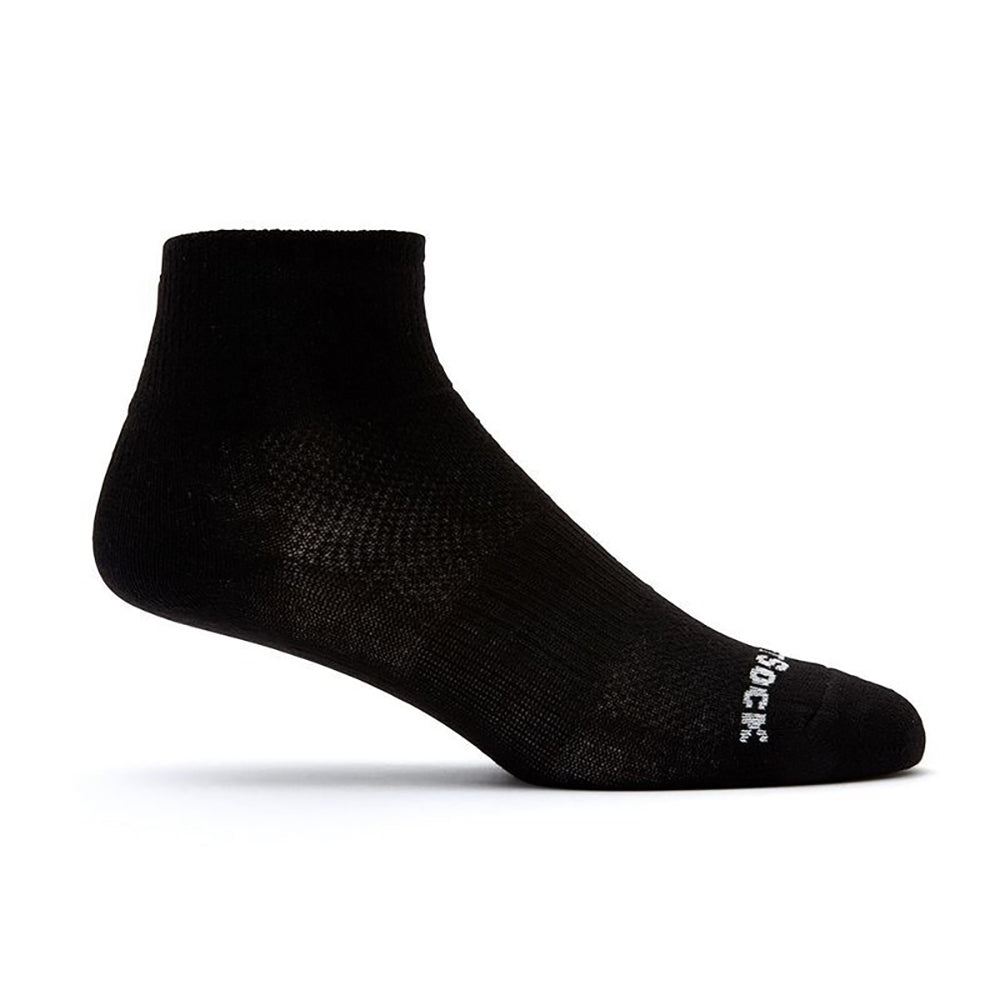 Wrightsock Coolmesh II Quarter Black Unisex Socks L AU 8-11.5 Mens/9.5-11 Womens