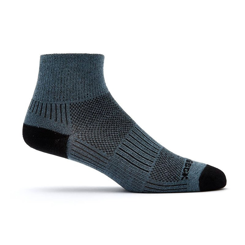 Wrightsock Coolmesh II Quarter Grey/Black Unisex Running Socks XL AU 12+ Mens