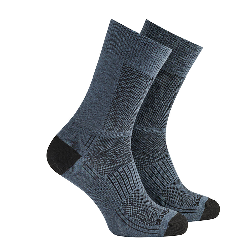 Wrightsock Coolmesh II Crew Grey Unisex Socks L AU 8-11.5 Mens/9.5-11 Womens