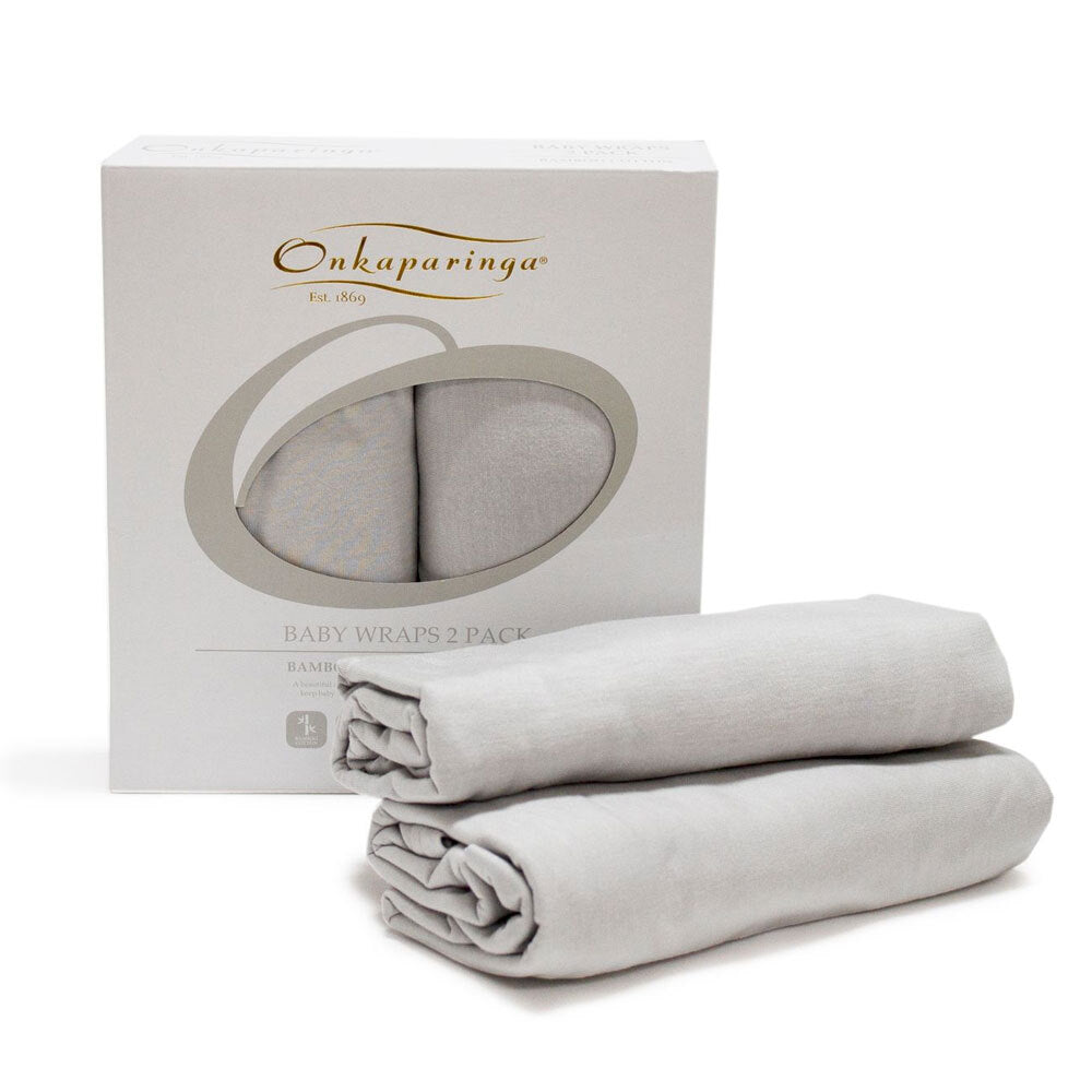 Onkaparinga Baby Cotton Jersey Wraps Sleeping Blanket Wrap Silver (2 Pack) — image 4