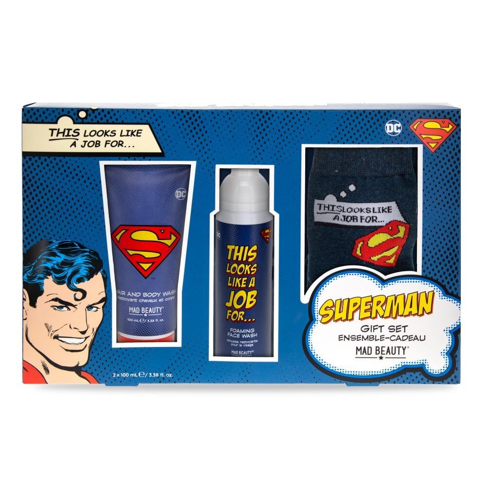 Warner Bros 200ml Cedarwood & Lime Superman Body Care and Sock Set