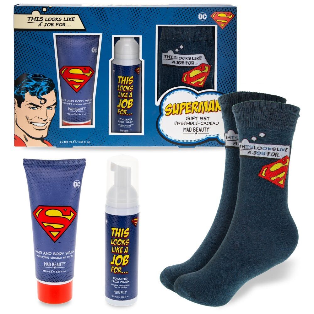 Warner Bros 200ml Cedarwood & Lime Superman Body Care and Sock Set — image 2