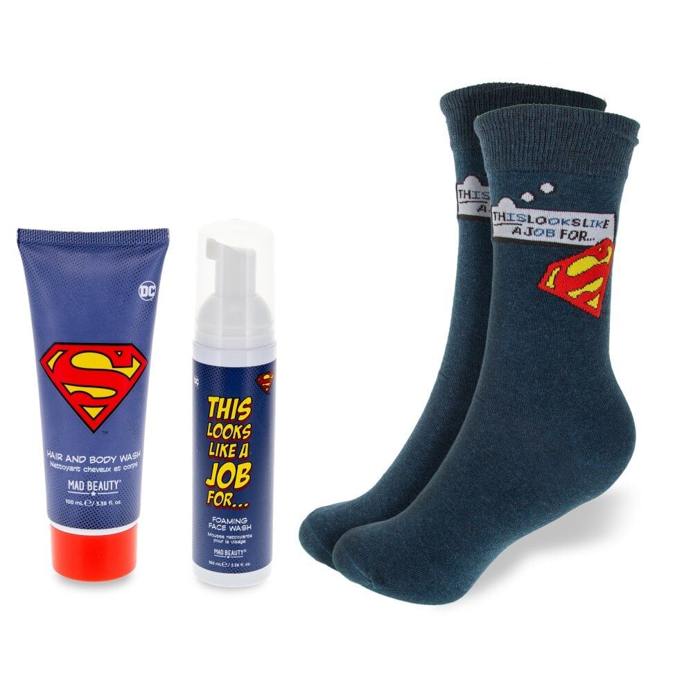 Warner Bros 200ml Cedarwood & Lime Superman Body Care and Sock Set — image 3