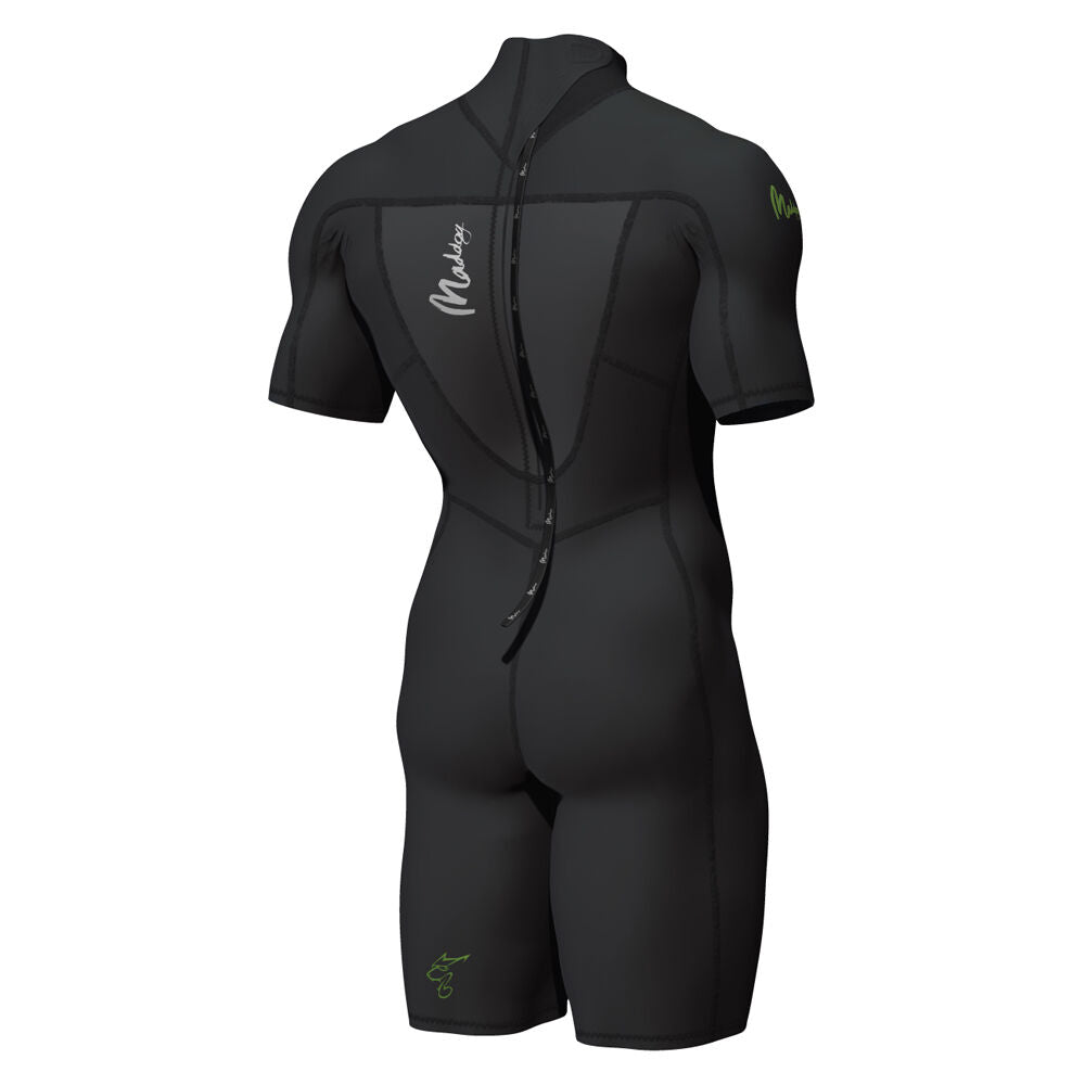 Maddog Mens Super Stretch 2mm Short Sleeve Springsuit Black — image 2