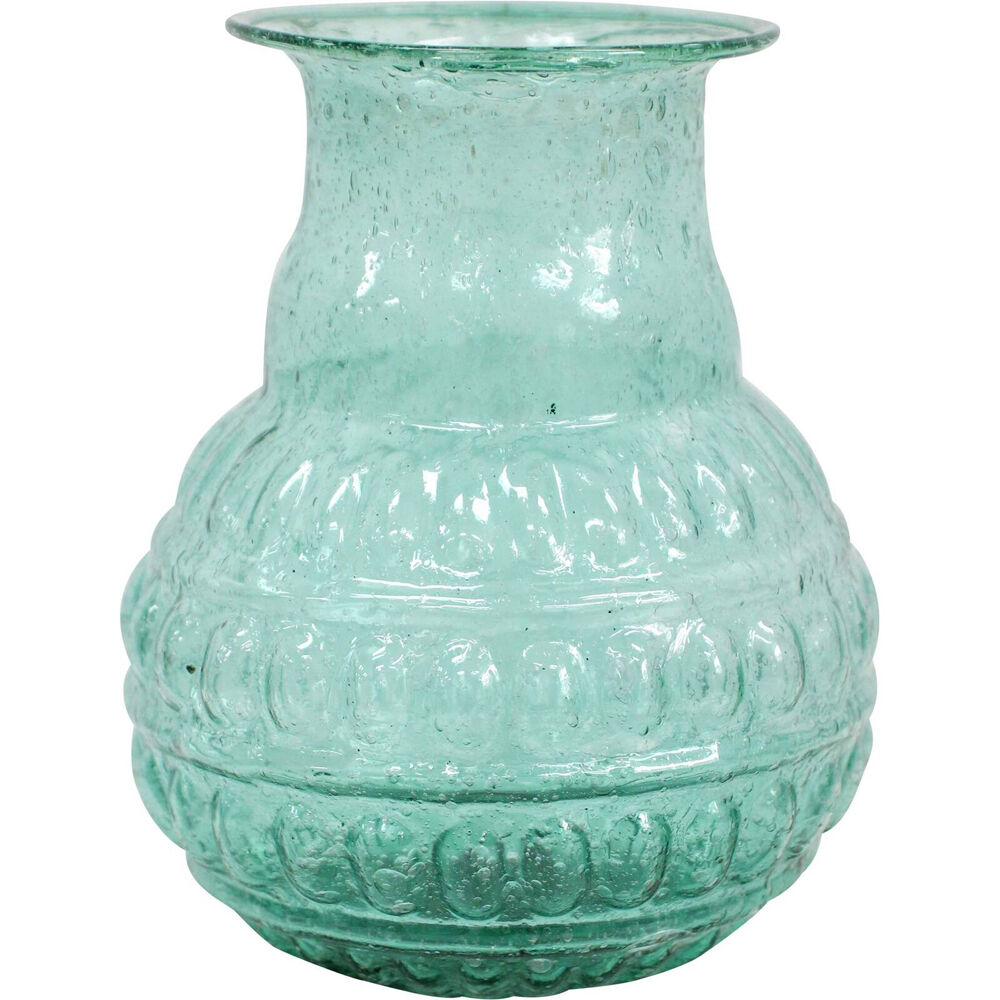 LVD Bud Vase Bubble Glass Home/Lounge Tabletop Boho Decor Small Green Velvet