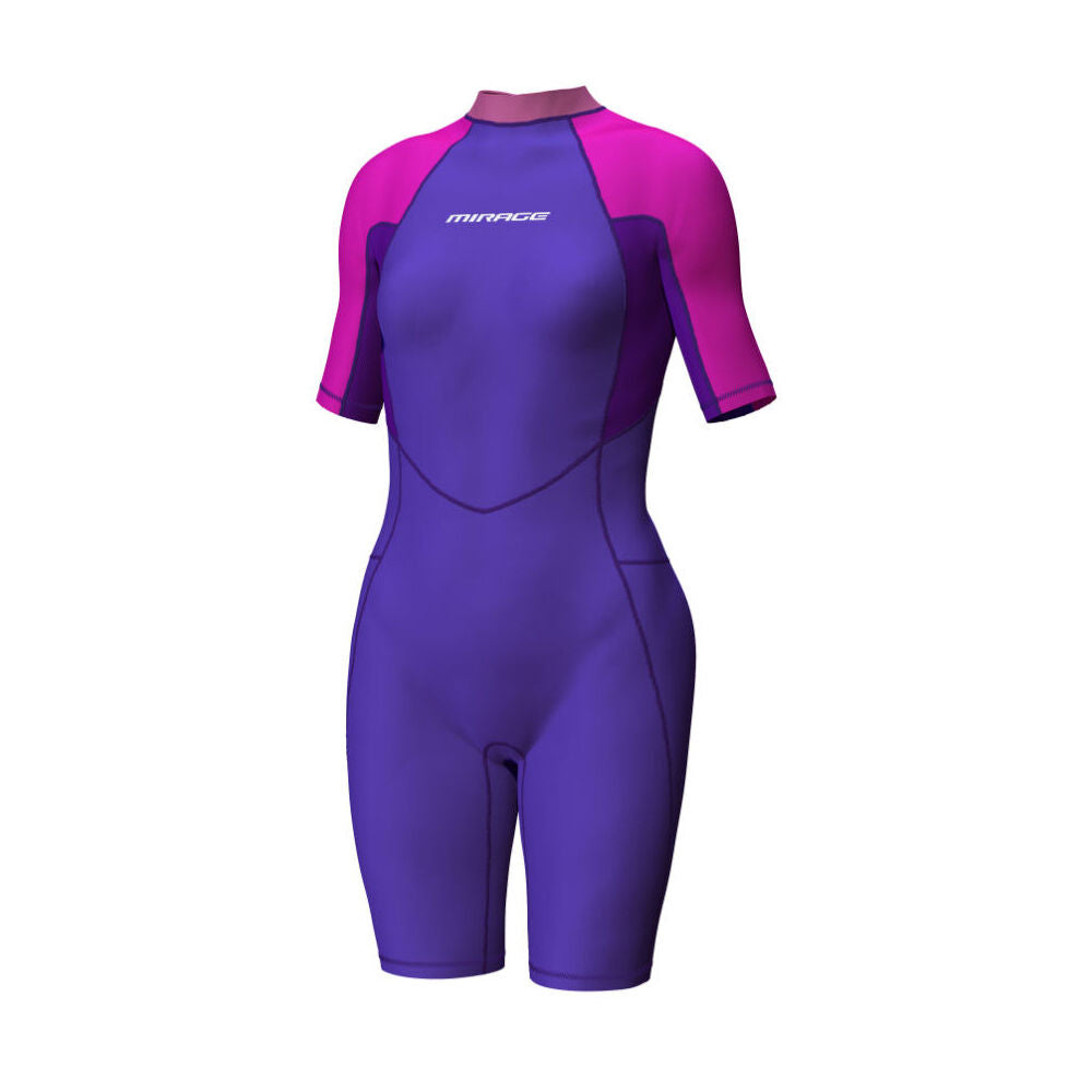 Mirage Girls 2mm Short Sleeve Springsuit Wetsuit Violet