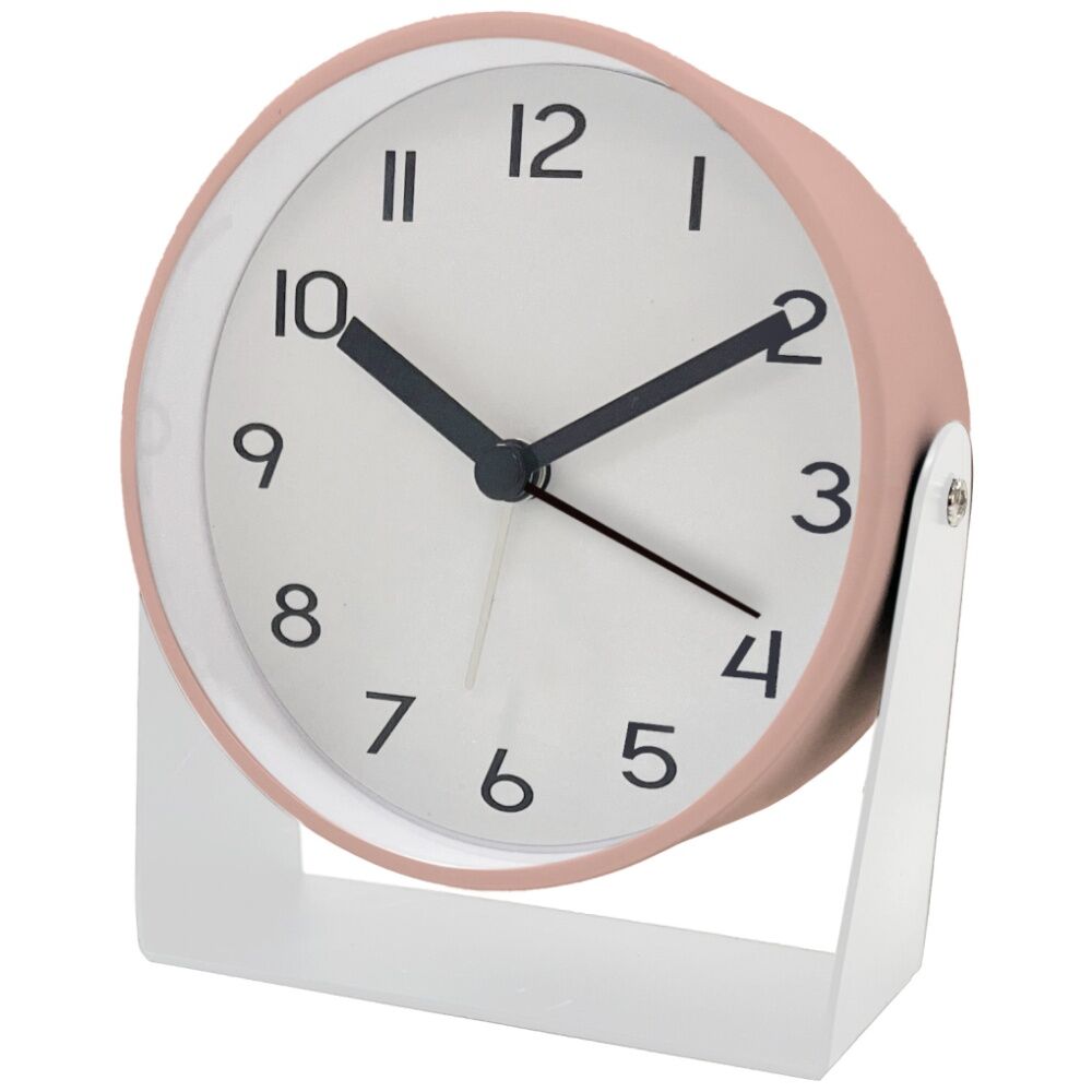 Wicked Sista Hayden Alarm Clock Built-In Light Silent Movement - Pink/White