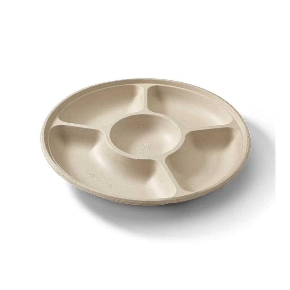 Eco Soulife 2pc Eco SouLife Disposable Compostable Harvest Compartment Serving Tray 35cm (3 Pack) — image 2