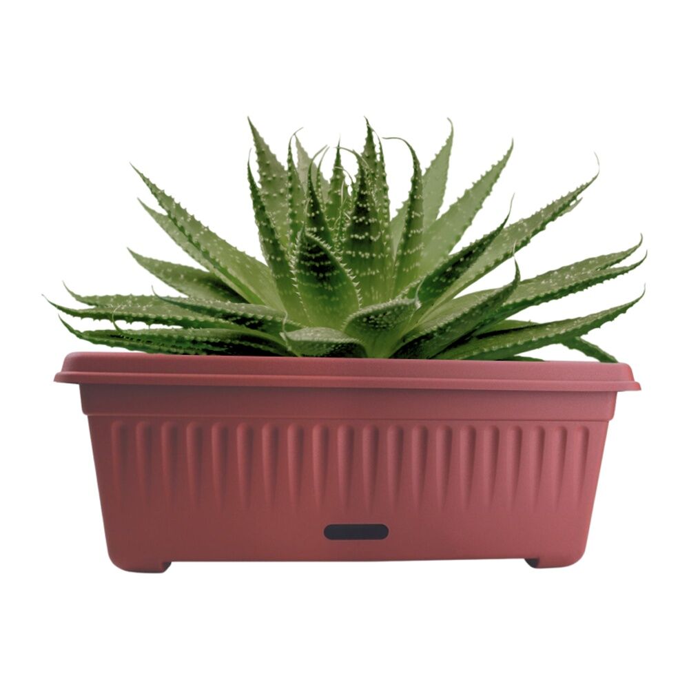 Homeleisure WaterSaver Traditional Rect Planter Flower Pot 48cm Manor Red — image 2