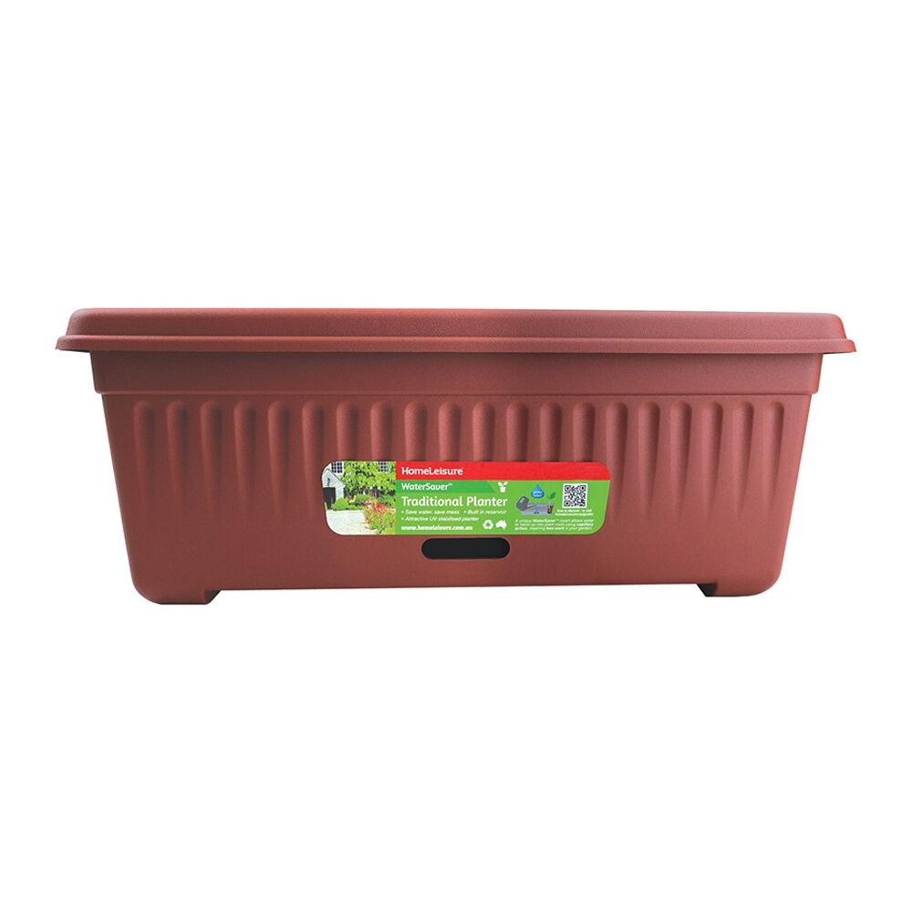 Homeleisure WaterSaver Traditional Rect Planter Flower Pot 68cm Manor Red (3 Pack) — image 2