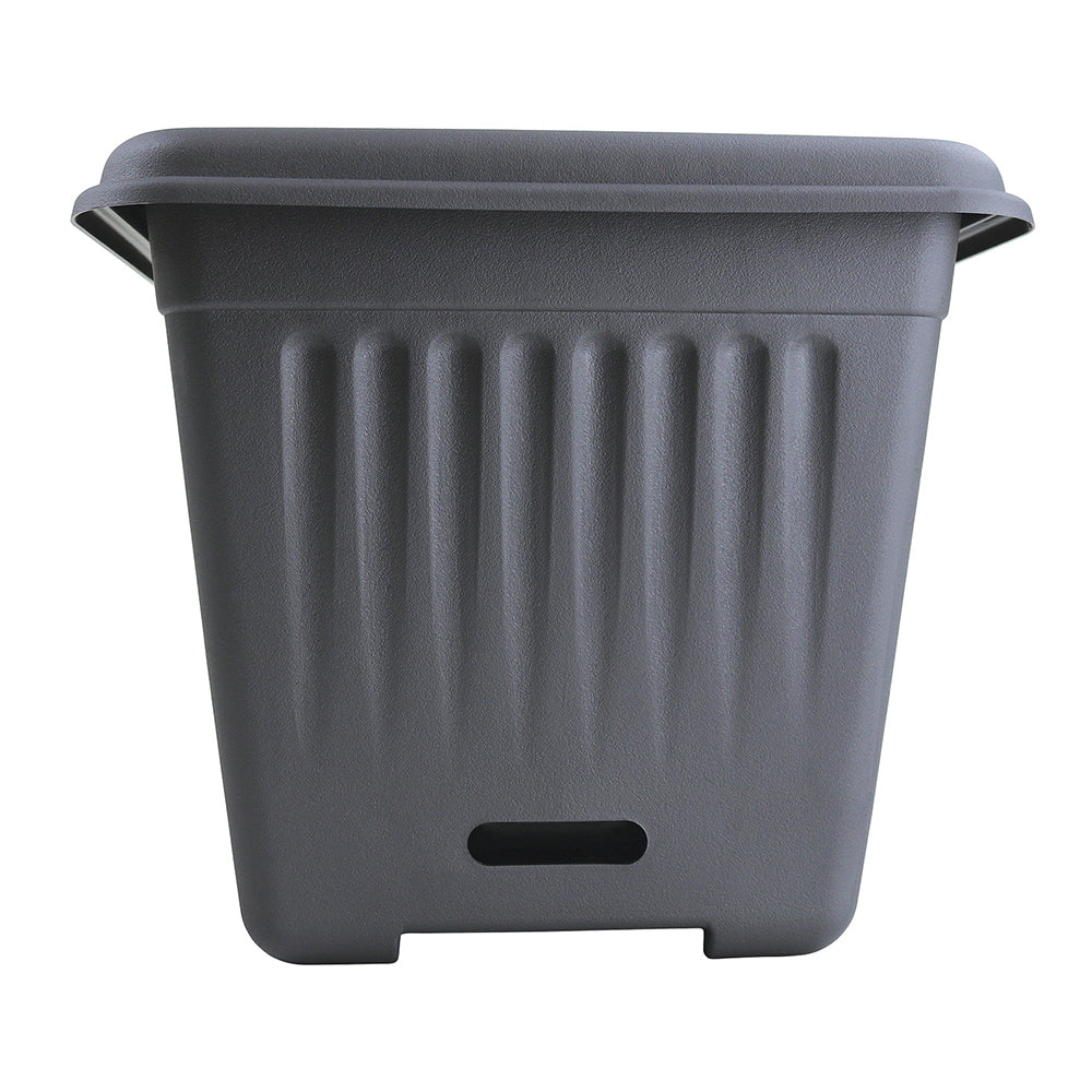 Homeleisure WaterSaver Traditional Square Planter Plant Pot 28cm Charcoal (2 Pack) — image 2