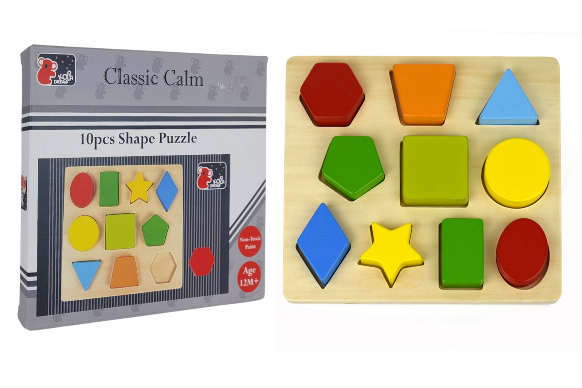 Koala Dream Colours & Shapes Wooden 22cm Puzzle w/ Board Toy Baby/Kids 12m+ (10 Pieces) — image 9