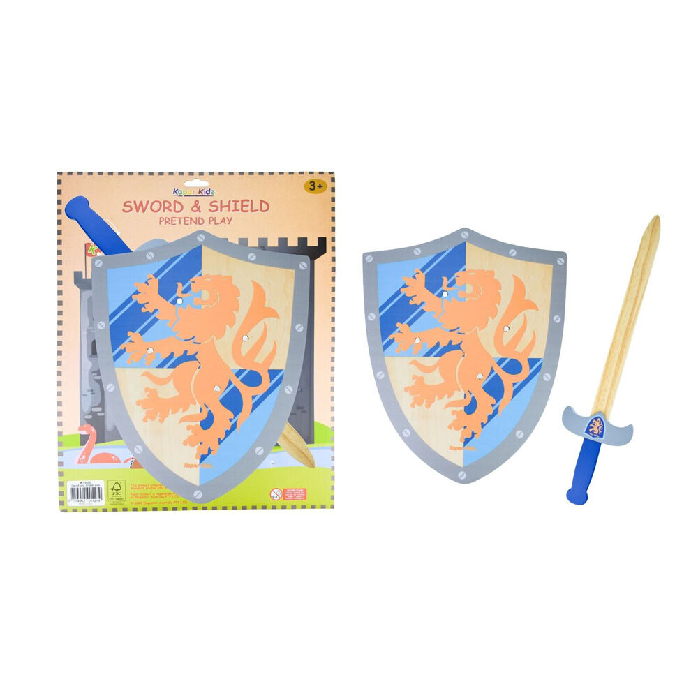 Kaper Kidz 3y+ Wooden Sword & Shield Lion Theme Role Playing Toy