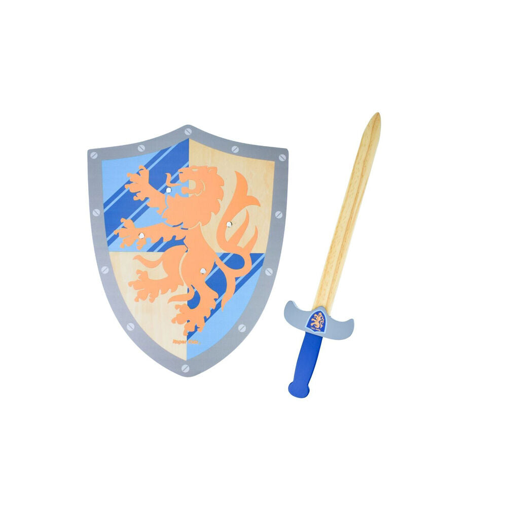 Kaper Kidz 3y+ Wooden Sword & Shield Lion Theme Role Playing Toy — image 2
