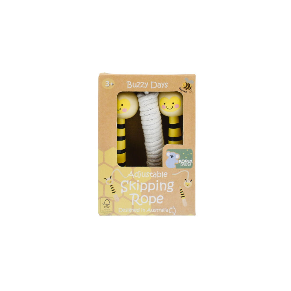 Koala Dream Buzzy Days Bee Wooden Adjustable Skipping Rope Kids/Children 5y+