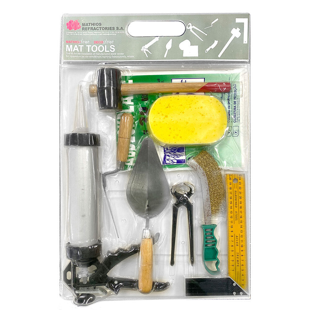 Generic Masonry Tiling DIY Installing Mallet/Trowel Tool Kit f/Tile/Stone Veneer Set (9 Pieces)