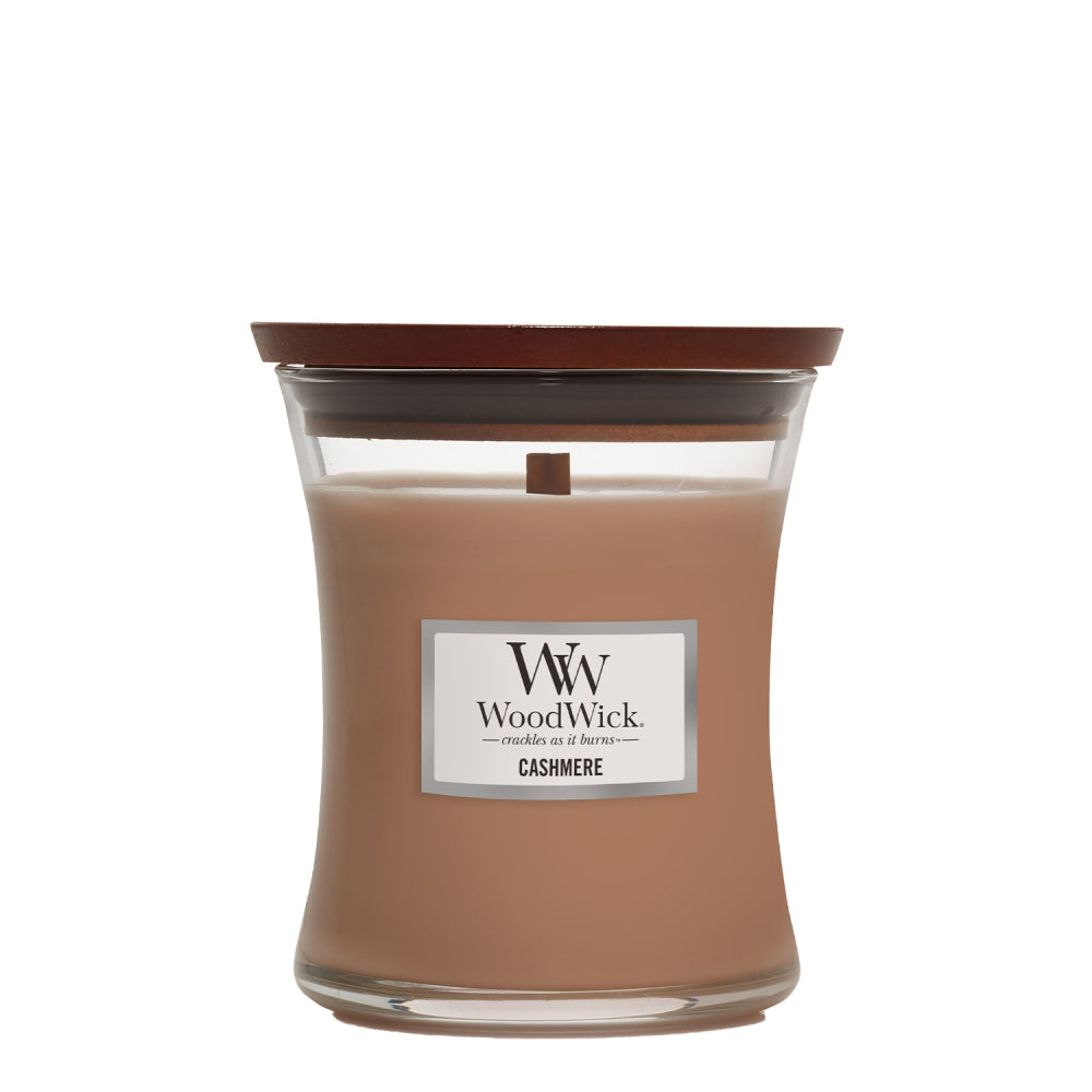 Woodwick Glass Soy Wax Scented Candle w/Lid Fragrance Cashmere — Medium 11.7cm