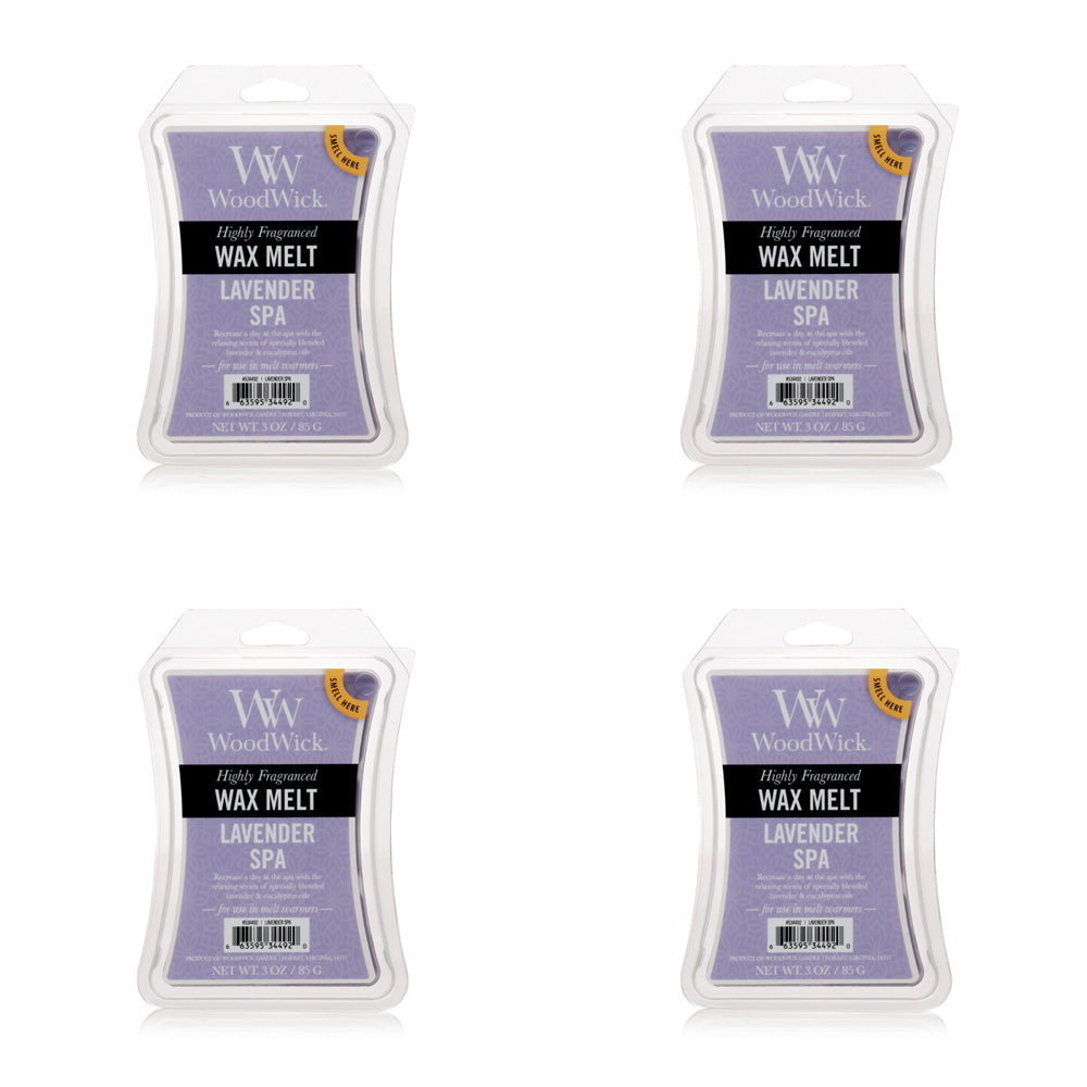 Woodwick 9.7oz Lavender Spa Scented Wax Melt Home Exquisite Fragrance Cube (4 Pack)