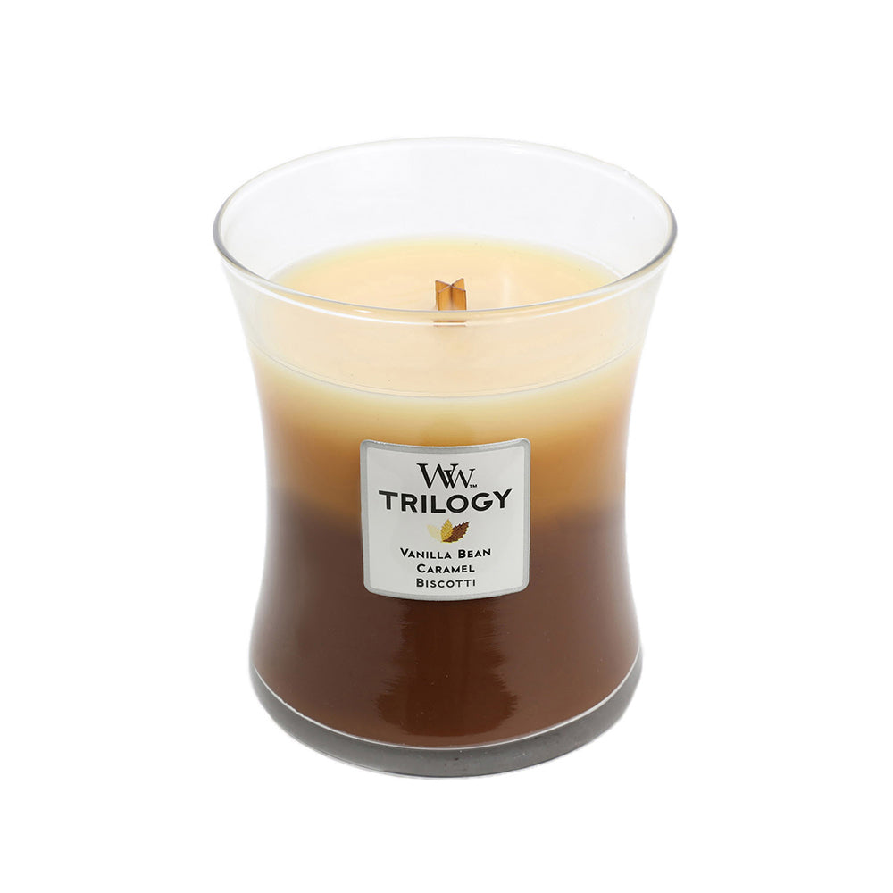 Woodwick Cafe Sweets Trilogy Scented Crafted Candle Glass Wax w/ Lid Medium — image 4