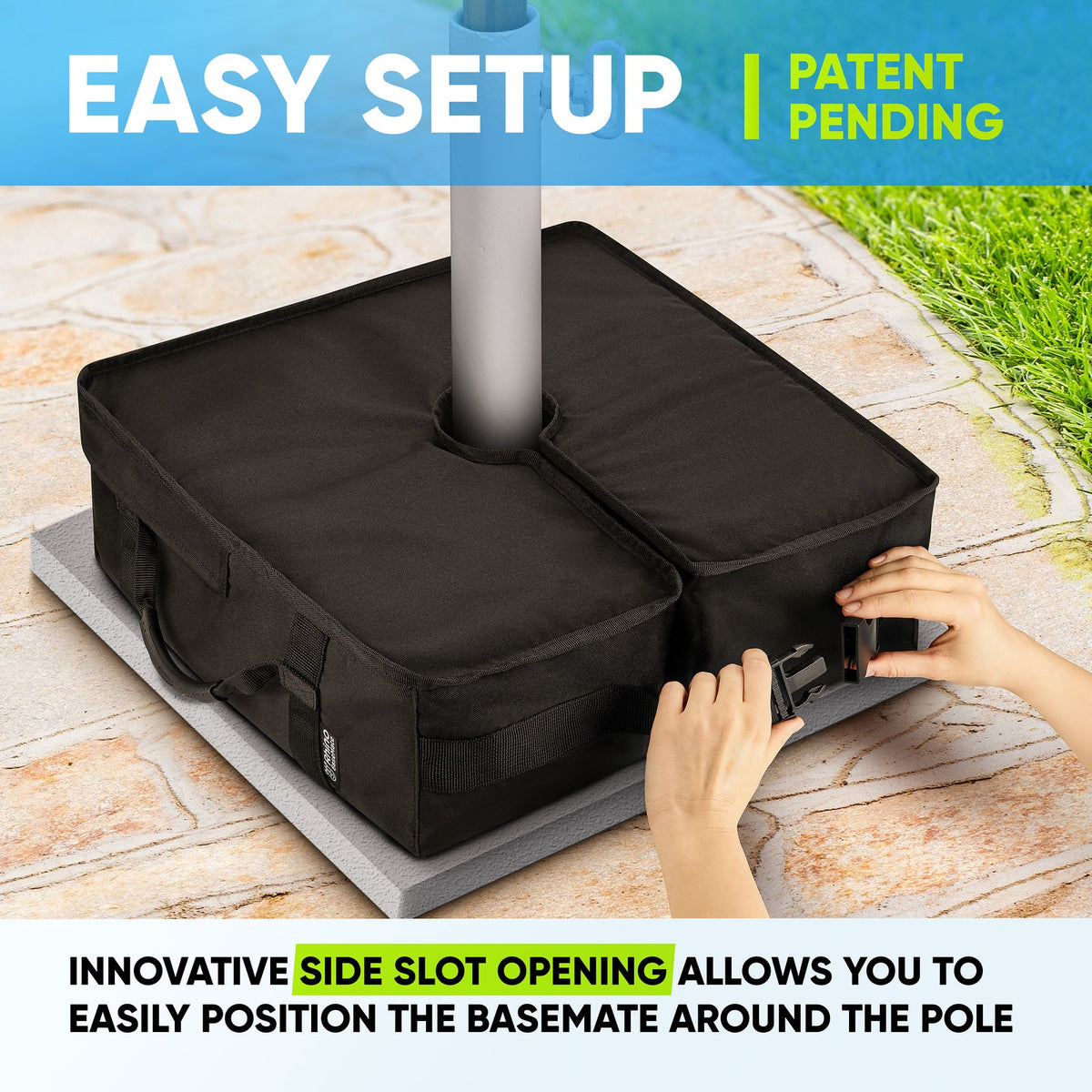 Rhino Basemate Slot Opening Umbrella Weighted Sandbag Support Base 18" Black — image 4