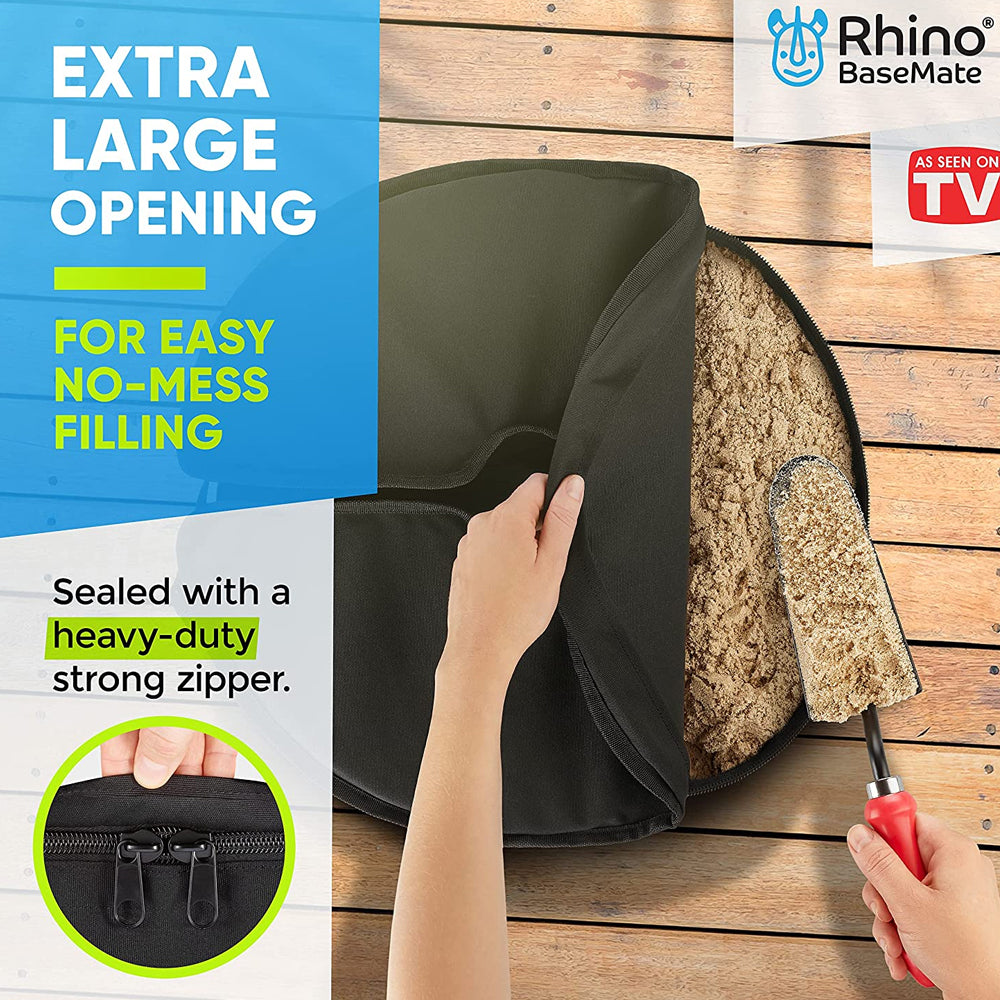 Rhino Basemate Round Outdoor/Patio Offset Cantilever Umbrella Base 18" Black — image 2