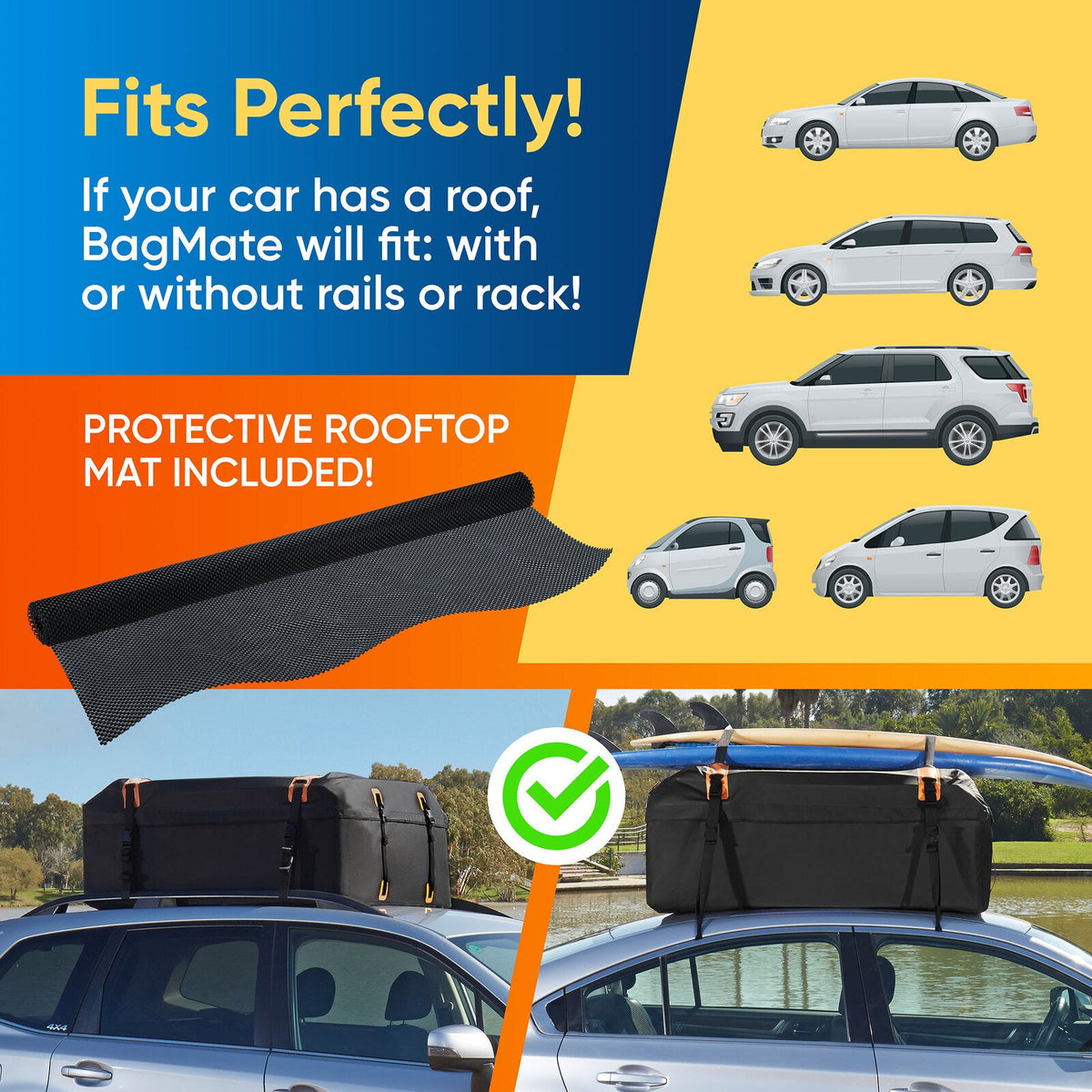 Rhino Bagmate 540L Military Grade Multipurpose Waterproof Car Roof Bag Black — image 7