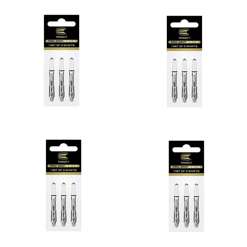 Target Pro Grip Spin Shaft Dart Flight Stem Game Accessory Medium Clear (12 Pieces)