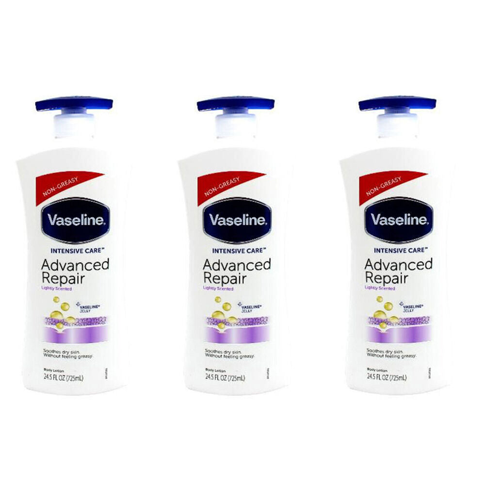 Vaseline Intensive Care Advanced Repair Body Lotion For Dry Skin 725ml (3 Pack)