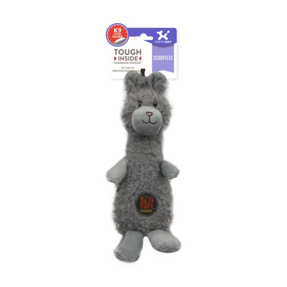 Charming Pet Small Bunny Scruffles Textured Soft Plush Squeaker Dog Toy