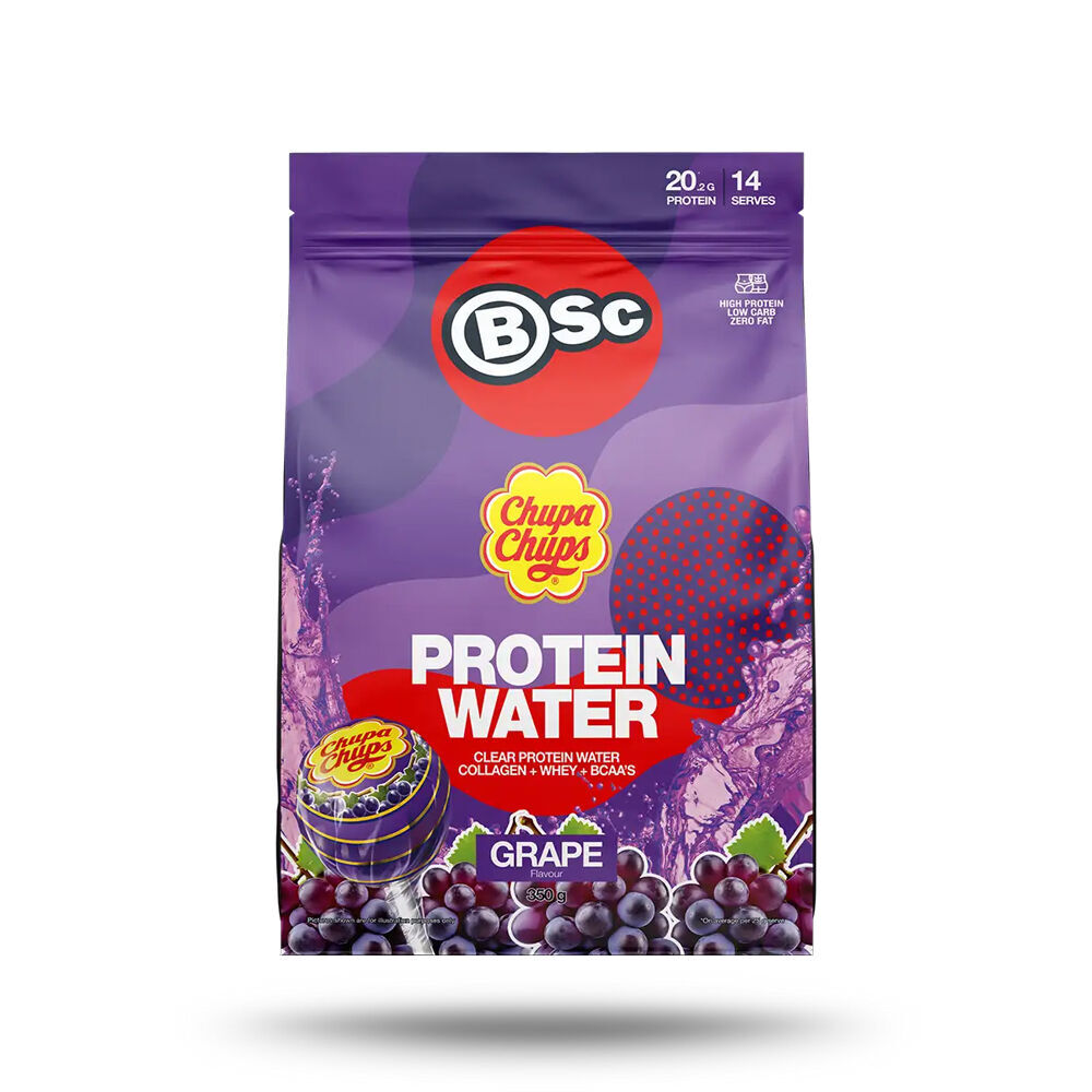 BSc x Chupa Chups Protein Water Drink Mix Post Workout 14 Serves 350g Grape (2 Pack) — image 2