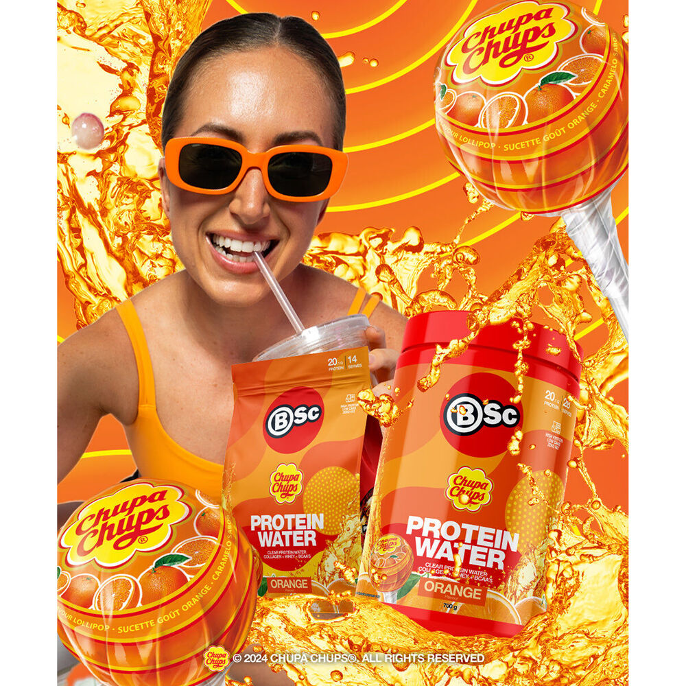 BSc 350g Orange x Chupa Chups Protein Water Drink Mix Post Workout 14 Serves — image 2